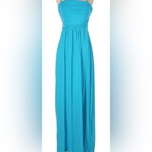 Carole Little Blue Size L Tube Top Maxi Dress